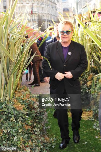 Sir Elton John attends the "Gnomeo & Juliet" premiere at Odeon Leicester Square on January 30, 2011 in London, England.