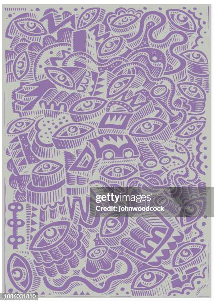 dazzle doodle illustration - optic background stock illustrations