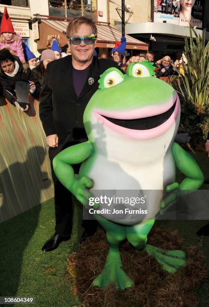 Sir Elton John attends the "Gnomeo & Juliet" premiere at Odeon Leicester Square on January 30, 2011 in London, England.