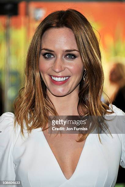 Actress Emily Blunt attends the "Gnomeo & Juliet" premiere at Odeon Leicester Square on January 30, 2011 in London, England.