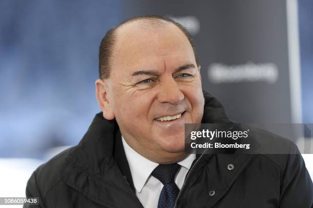 Axel Weber, chairman of UBS Group AG, reacts during a Bloomberg Television interview on the opening day of the World Economic Forum in Davos,...