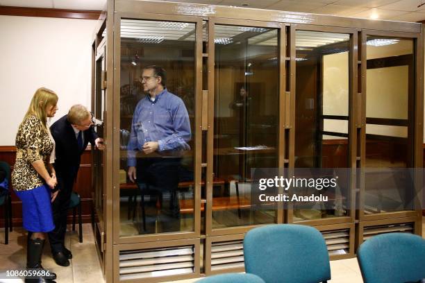 Paul Whelan, charged with espionage, arrives for his trial at a court in Moscow, Russia on January 22, 2019.