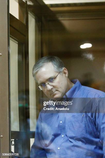 Paul Whelan, charged with espionage, arrives for his trial at a court in Moscow, Russia on January 22, 2019.