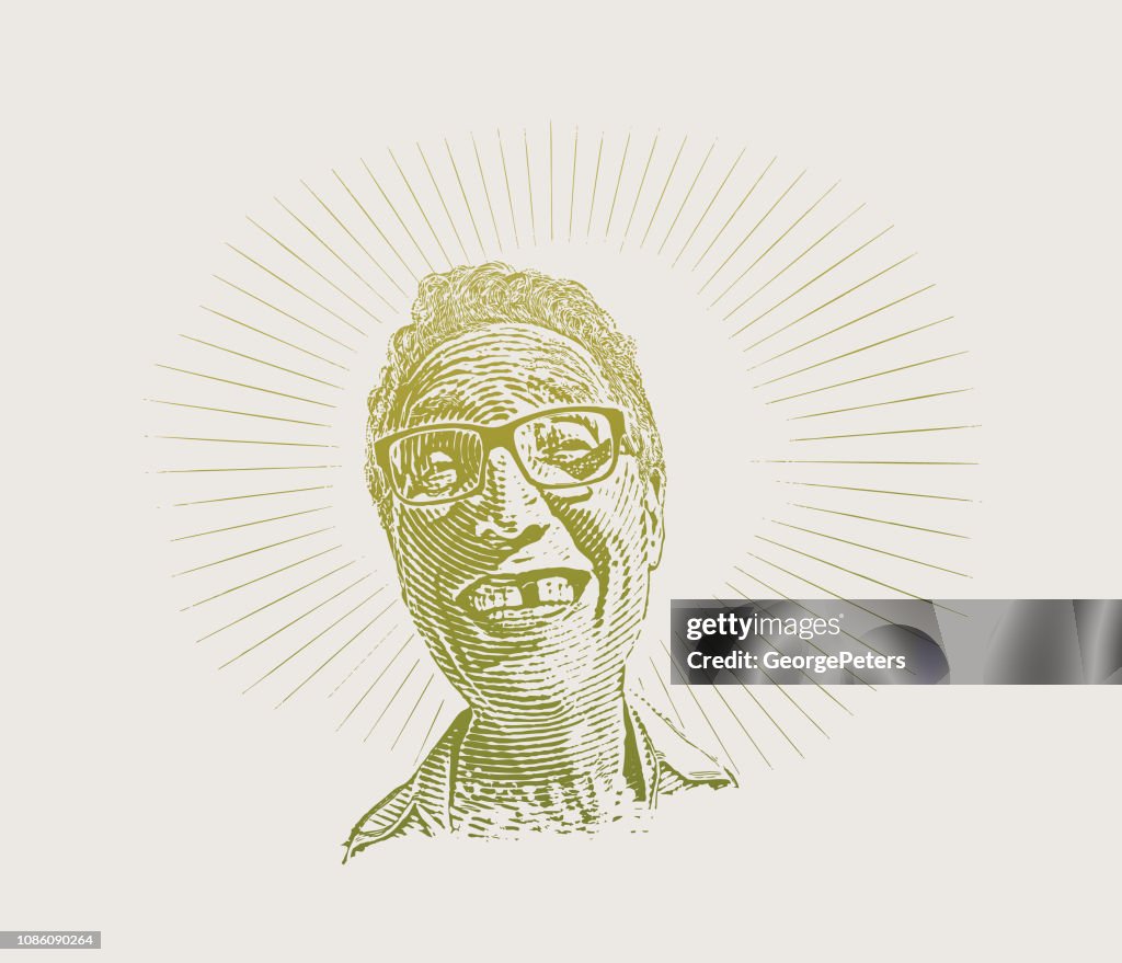 Senior man with missing tooth smiling