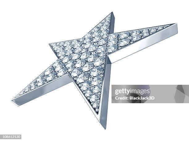 hollywood star with diamonds (in perspective) - hollywood star stock pictures, royalty-free photos & images