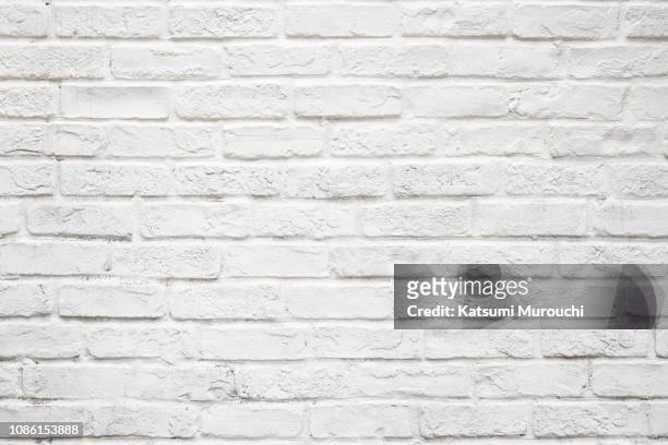 white brick wall texture background - brick wall stock pictures, royalty-free photos & images