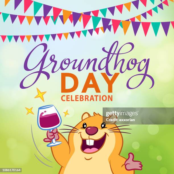 土撥鼠日慶祝活動 - groundhog day 幅插畫檔、美工圖案、卡通及圖標