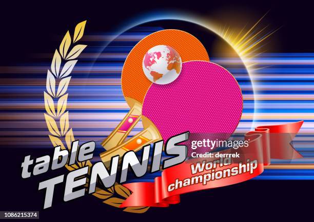 table tennis - international club game announcement stock illustrations