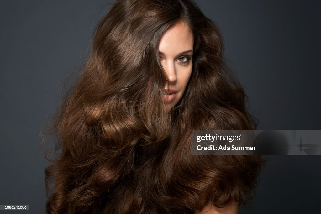 Woman with beautiful curly hair