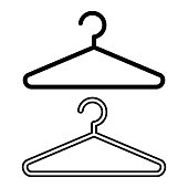 Hanger icon, flat and outline design. Vector illustration
