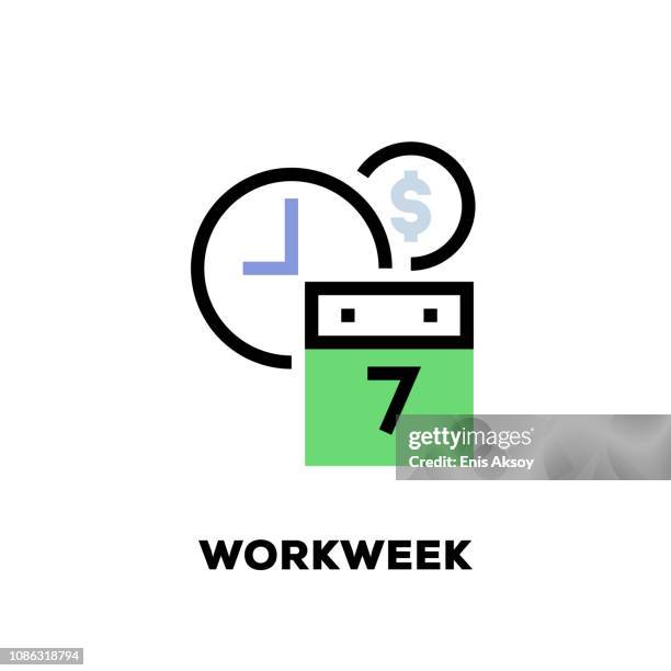 arbeitswoche liniensymbol - fashion week stock-grafiken, -clipart, -cartoons und -symbole