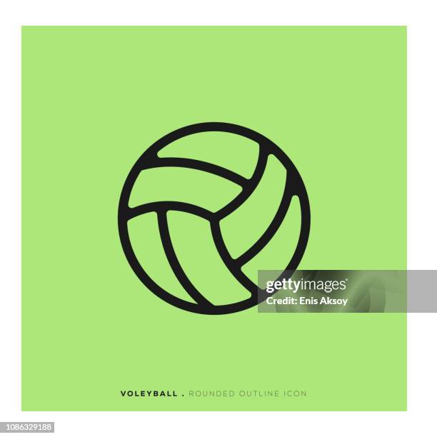 ilustraciones, imágenes clip art, dibujos animados e iconos de stock de icono de línea redondeada de voleibol - volear