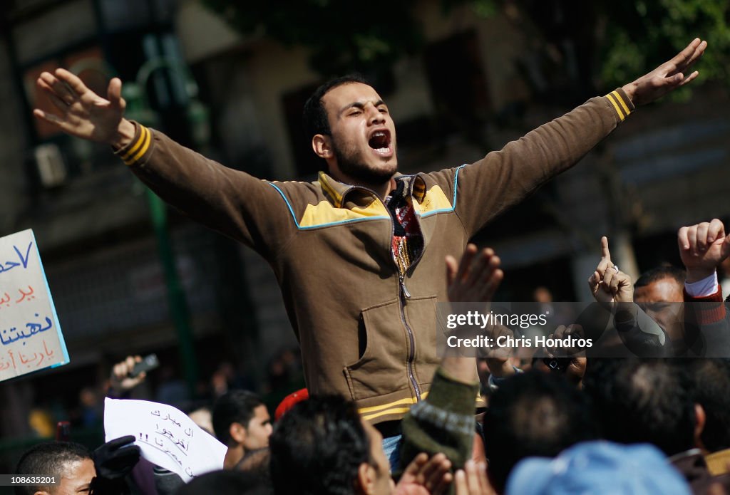 Anti Government Protesters Take To The Streets In Cairo