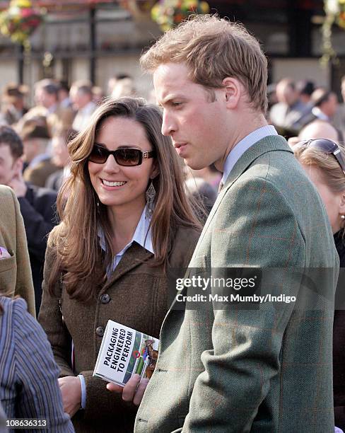 Kate Middleton and Prince William attend day 1 of the Cheltenham Horse Racing Festival on March 13, 2007 in Cheltenham, England.