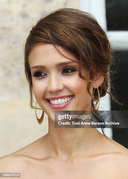 Jessica Alba attends the Christian Dior Haute Couture show as part of Paris Fashion Week Fall/Winter 2011 at Musee Rodin on July 5, 2010 in Paris,...