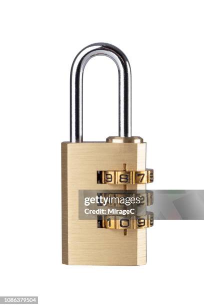 combination padlock closed - schloss-abschließen stock-fotos und bilder