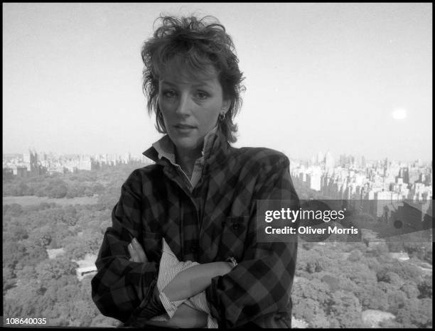 Portrait of American actress Bonnie Bedelia while posing in Manhattan, overlooking Central Park, New York, mid 1980s. Photo by Oliver Morris/Getty...