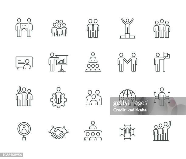 illustrations, cliparts, dessins animés et icônes de gens d’affaires mince ligne série - origine ethnique