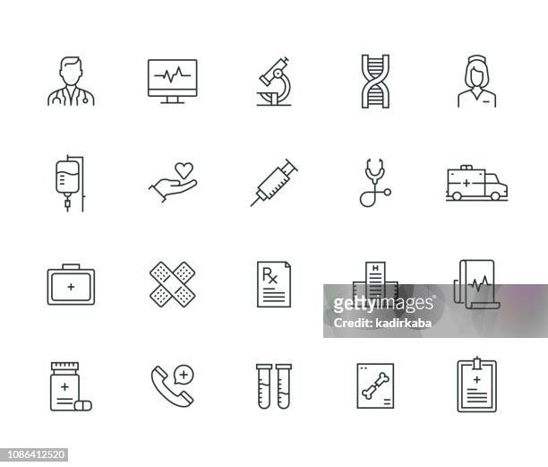 medical thin line series - doctor stock illustrations