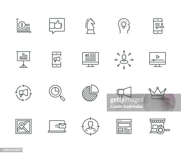 marketing thin line series - digital marketing stock illustrations