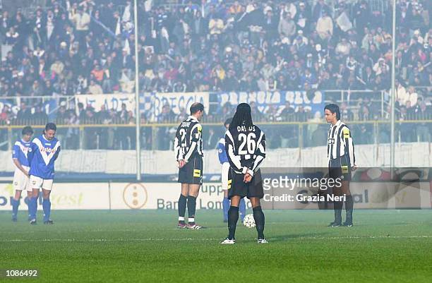 The minutes silence in memory of Edoardo Agnelli befor e the start of the Serie A 7th round league match between Brescia and Juventus played at the...