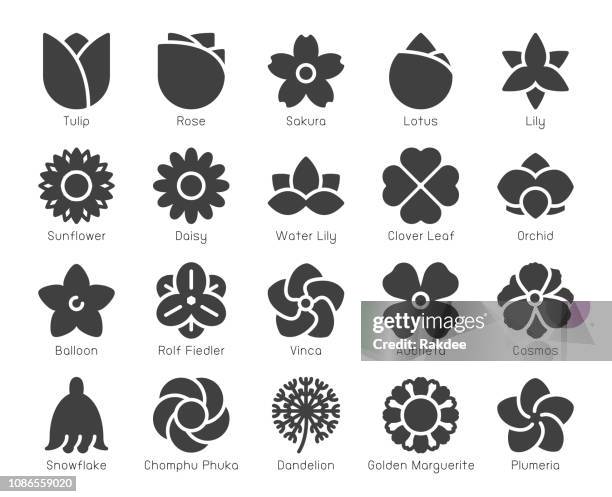 ilustrações, clipart, desenhos animados e ícones de flor - ícones - tulipa-família-do-lírio