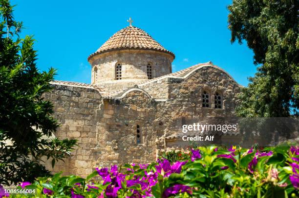 church of angeloktisti in larnaca, cyprus - cyprus stockfoto's en -beelden