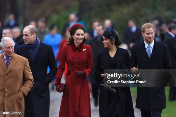 Prince Charles, Prince of Wales, Prince William, Duke of Cambridge, Catherine, Duchess of Cambridge, Meghan, Duchess of Sussex and Prince Harry, Duke...