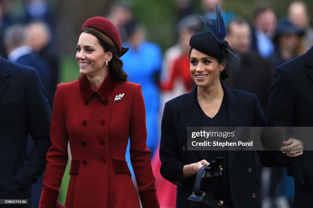 The Royal Family Attend Church On Christmas Day