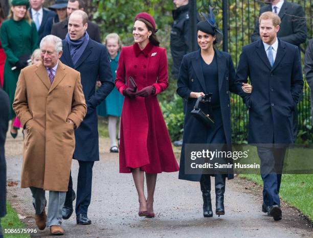 Prince Charles, Prince of Wales, Prince William, Duke of Cambridge, Catherine, Duchess of Cambridge, Meghan, Duchess of Sussex and Prince Harry, Duke...