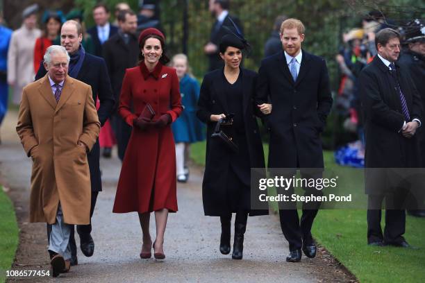 Prince Charles, Prince of Wales, Prince William, Duke of Cambridge, Catherine, Duchess of Cambridge, Meghan, Duchess of Sussex and Prince Harry, Duke...