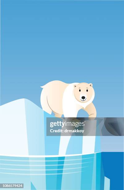 iceberg and polar bear - alberta winter stock illustrations