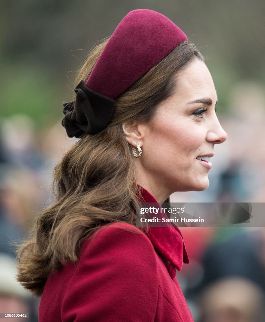 The Royal Family Attend Church On Christmas Day
