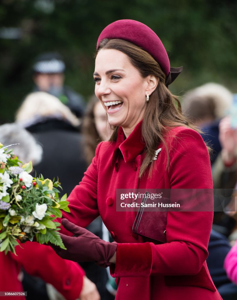 The Royal Family Attend Church On Christmas Day