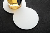 Empty beer coaster for bar. Space for drink log
