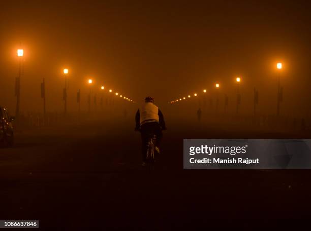 smoggy city delhi india - delhi pollution bildbanksfoton och bilder