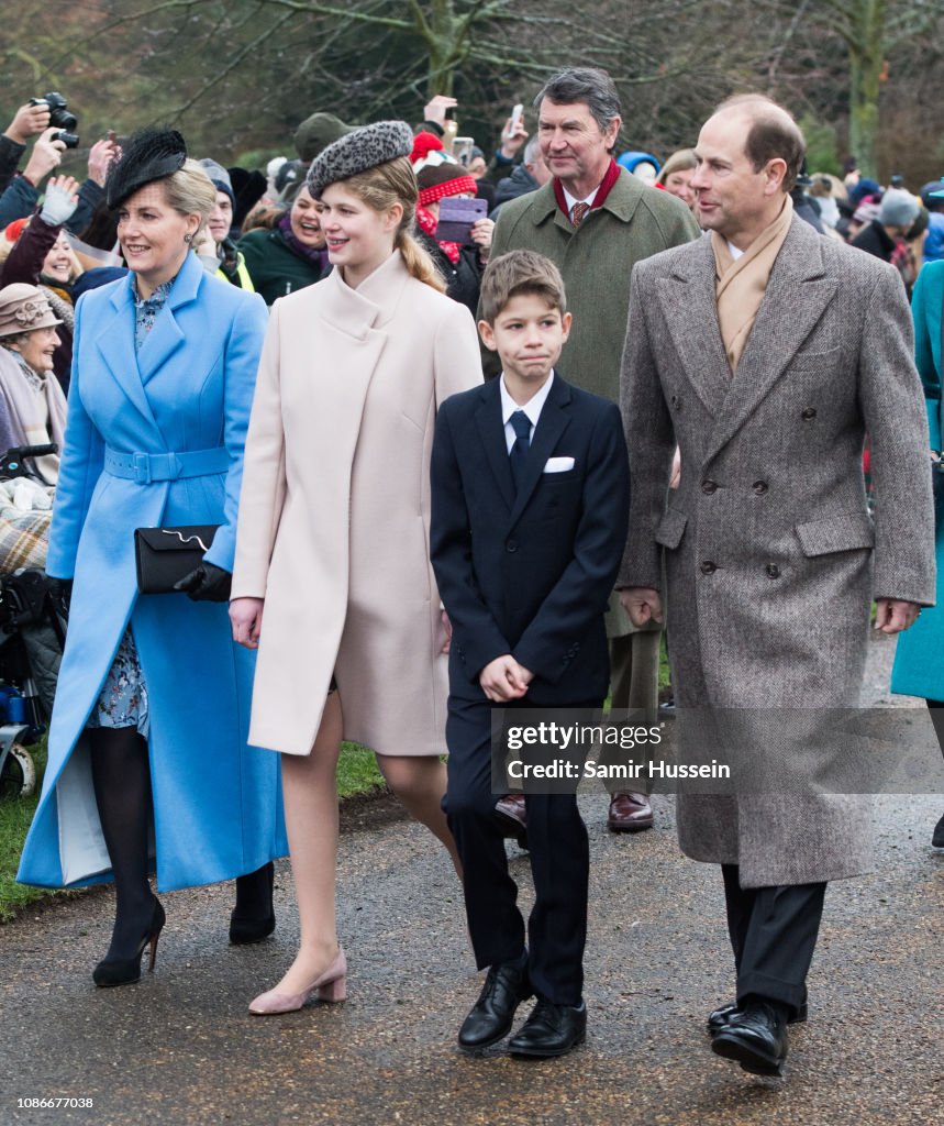 The Royal Family Attend Church On Christmas Day