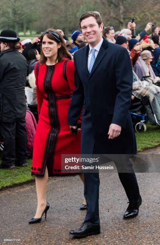 The Royal Family Attend Church On Christmas Day