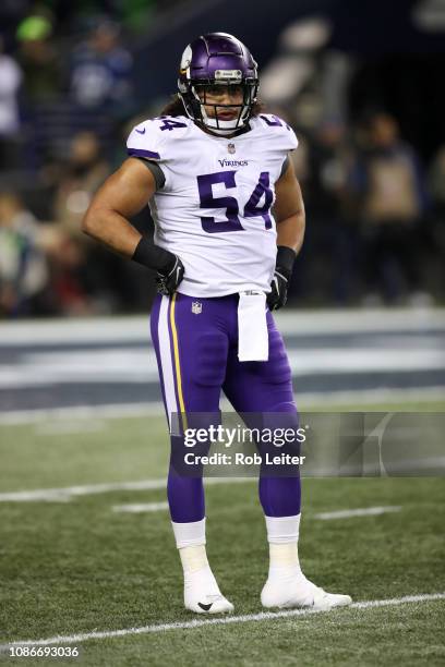 Eric Kendricks of the Minnesota Vikings in action during the game against the Seattle Seahawks at CenturyLink Field on December 10, 2018 in Seattle,...