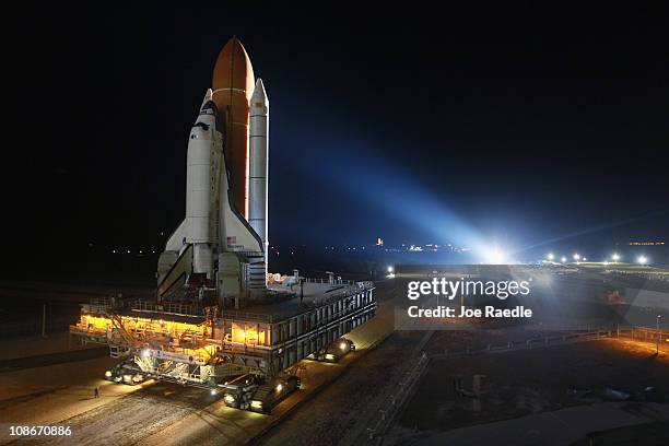 Nasa Space Shuttle Ramp Final Space Shuttle Rolls Out To Launch Pad Photos and Premium High Res ...