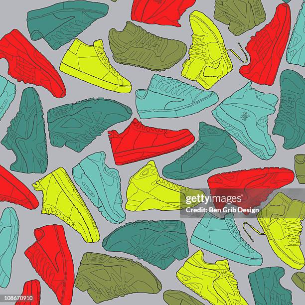 quality sneaks - trainer stock illustrations