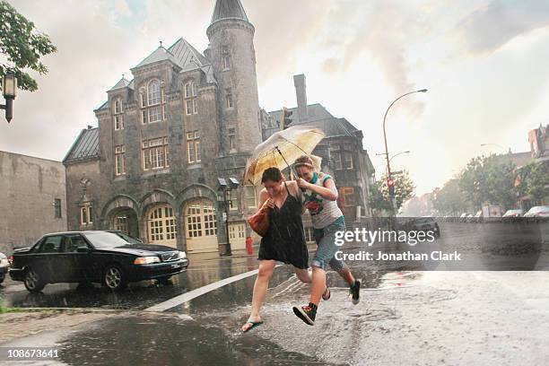 storm on street - montreal city stockfoto's en -beelden