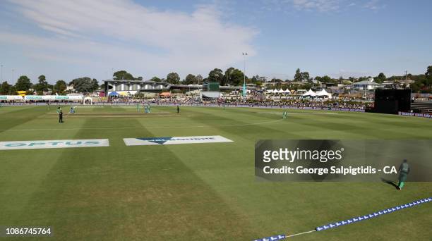 General view of the ground during the Big Bash League match between the Melbourne Stars and the Adelaide Strikers at Ted Summerton Reserve on January...