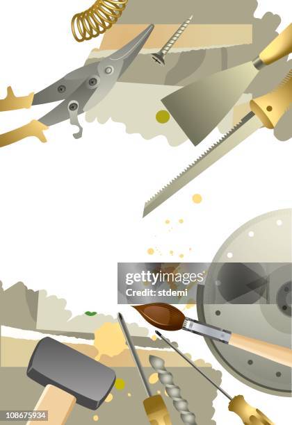 repairing - using circular saw stock illustrations