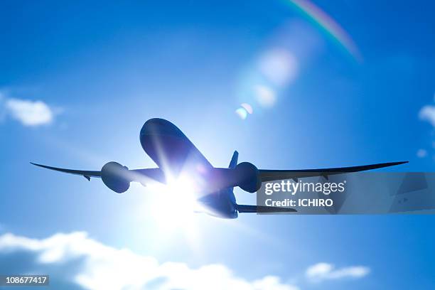commercial airplane - boeing 787 stock pictures, royalty-free photos & images