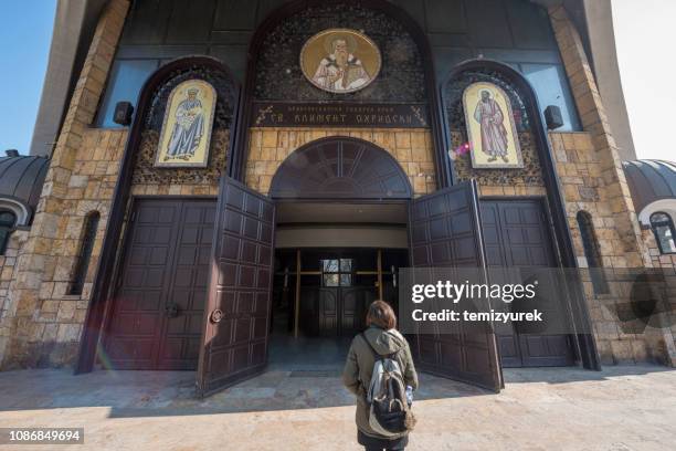 the church of saint clement of ohrid - macedonian orthodox church stock pictures, royalty-free photos & images