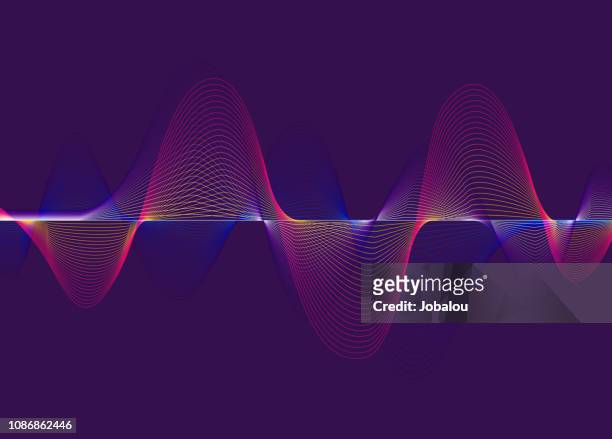 illustrazioni stock, clip art, cartoni animati e icone di tendenza di onde sonore dello spettro armonico - rumore