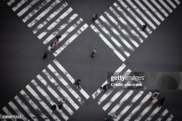 man at scramble crossing looking up to the sky - ginza crossing stock pictures, royalty-free photos & images