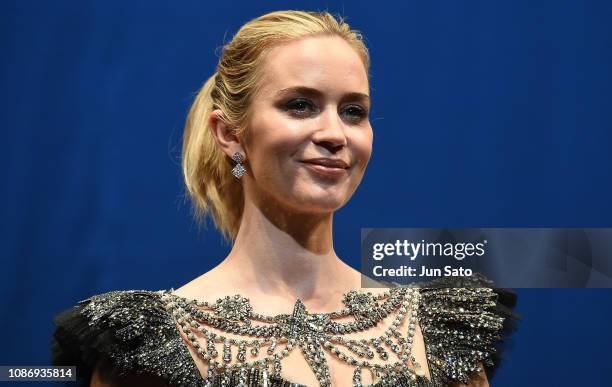 Emily Blunt attends the 'Mary Poppins Returns' Japan premiere at the Shinagawa Prince Hotel Stellar Ball on January 23, 2019 in Tokyo, Japan.