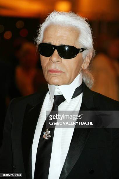 German fashion designer Karl Lagerfeld arrives for the annual Rose Ball at the Monte-Carlo Sporting Club in Monaco, 24 March 2007. The Rose Ball is...